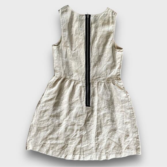 Kensie Linen Embroidered Sundress Oatmeal Cream Dress Medium - Picture 2 of 7